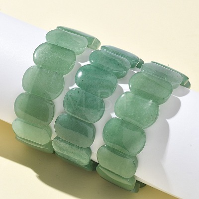 Natural Green Aventurine Beads Stretch Bracelets for Women Men BJEW-I323-02A-1