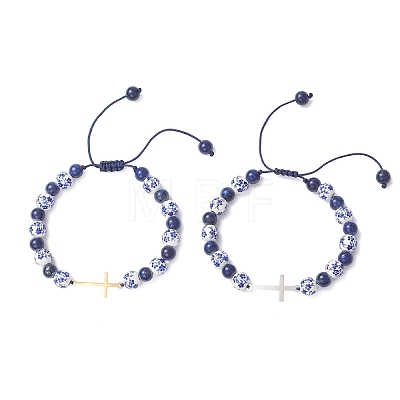2Pcs 201 Stainless Steel Link Bracelets BJEW-JB12937-1