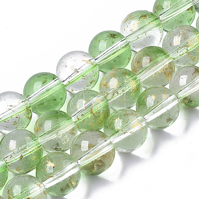 Transparent Spray Painted Glass Bead Strands X-GLAA-N035-03D-B02-1