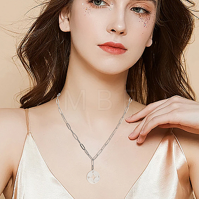 10Pcs 667 Stainless Steel Paperclip Chain Necklaces NJEW-BBC0001-48B-P-1