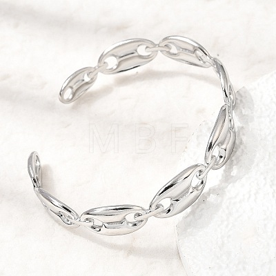 304 Stainless Steel Mariner Chain Cuff Bangles for Women SA-CBA82C8-07P-1