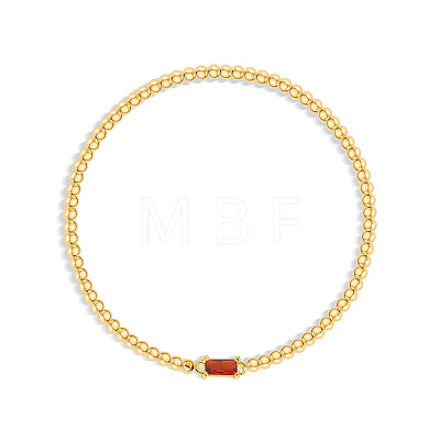 Birthstone 304 Stainless Steel Pave Cubic Zirconia Link Bracelets FS-WG4804B-02-1