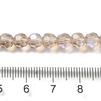Electroplate Transparent Glass Beads Strands EGLA-A035-T6mm-L22-1
