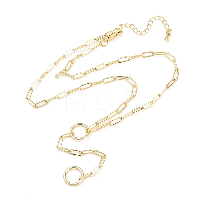 Brass Paperclip Chain Y Lariat Necklaces NJEW-H087-06F-G-1