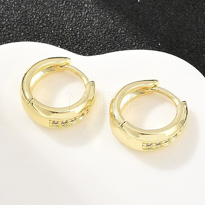 Brass Micro Pave Cubic Zirconia Hoop Earrings KK-CBAD104-04G-A-1