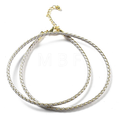 Polyester Cord Braided Necklace Makings MAK-L043-03G-07-1