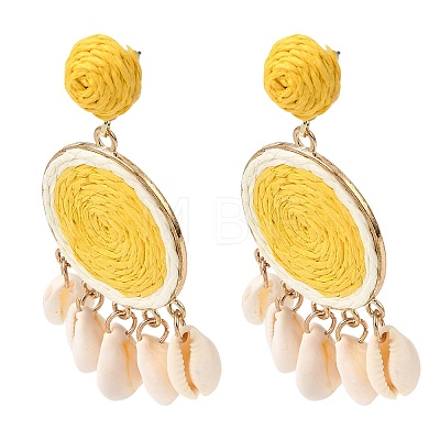 Woven Alloy Chandelier Earrings for Women AL-CBA1AA3-06G-1