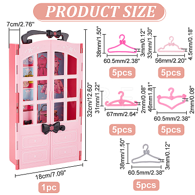   Plastic Doll Clothes Hanger and Closet DIY-PH0022-05-1