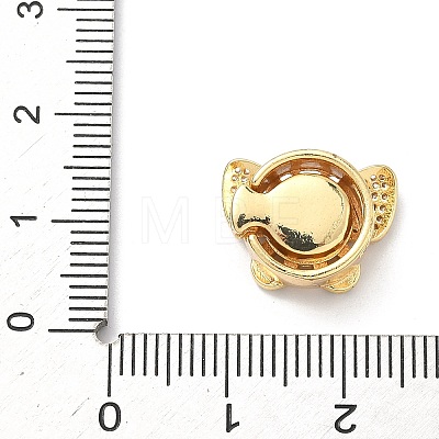 Brass Micro Pave Clear Cubic Zirconia Magnetic Clasps KK-Z139-01G-01-1