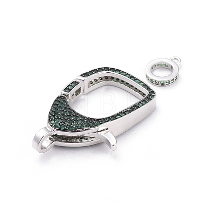 Brass Micro Pave Cubic Zirconia Lobster Claw Clasps ZIRC-F110-94P-02-1