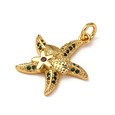Brass Micro Pave Cubic Zirconia Pendants KK-A265-10B-02G-1