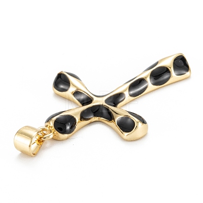 Brass Enamel Pendants KK-M220-06G-B-1