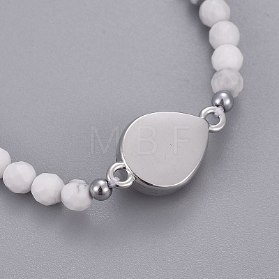 Natural Howlite Braided Bead Bracelets BJEW-I275-A01-1
