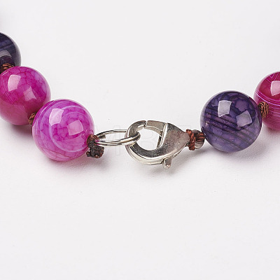 Natural Dyed Agate Beads Necklaces NJEW-F139-12mm-01-1