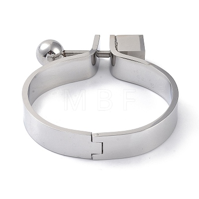 Round Ball 304 Stainless Steel Hinged Bangles BJEW-G700-06P-1