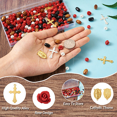 Beadthoven DIY Rosary Jewelry Making Finding Kits DIY-BT0001-43-1