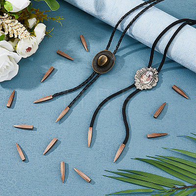 16Pcs Zinc Alloy Cord End FIND-FH0018-03R-1