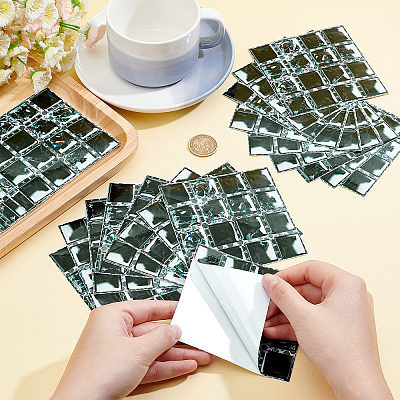 Square PVC 3D Self Adhesive Mosaic Pattern Stickers DIY-WH0260-84A-1