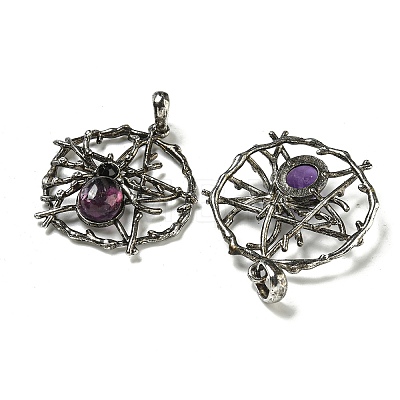 Natural Amethyst Pendants G-P547-05AS-06-1