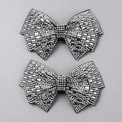 Rhinestone Bowknot Shoe Decoration AJEW-WH0473-66C-1