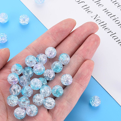 Transparent Crackle Acrylic Beads MACR-S370-N10mm-1