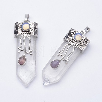 Natural Quartz Crystal Big Pointed Pendants G-F340-05D-1