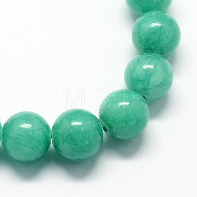 Natural Dyed Yellow Jade Gemstone Bead Strands G-R271-6mm-Y15-1