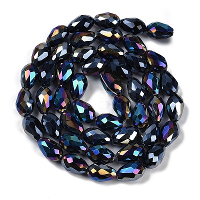Opaque Solid Color Electroplate Glass Beads Strands X-EGLA-N013-P4mm-B01-1