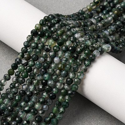Natural Moss Agate Beads Strands G-A129-4mm-01-1