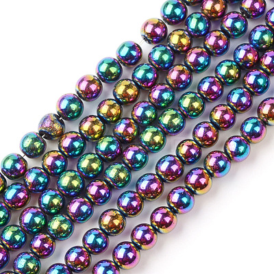 Non-magnetic Synthetic Hematite Beads Strands X-G-S096-4mm-5-1