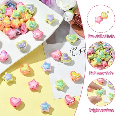 50Pcs 10 Styles Opaque Acrylic Beads OACR-CJ0001-88-1