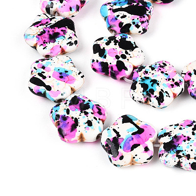 Spray Painted Synthetic Turquoise Beads Strands G-N352-27A-01-1