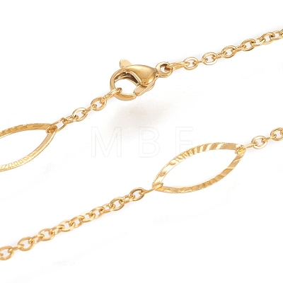 304 Stainless Steel Cable Chain Necklaces NJEW-M183-02G-1