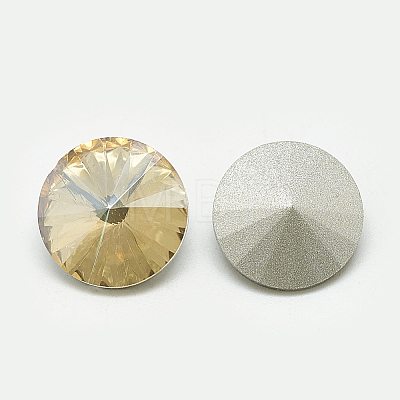 Pointed Back Glass Rhinestone Cabochons X-RGLA-T086-14mm-06-1