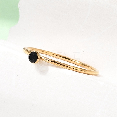 304 Stainless Steel Rhinestone Finger Rings for Women SA-CBAB767-26A-G-1