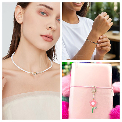 10Pcs 2 Styles Brass Lobster Claw Clasps KK-TA0009-15-1