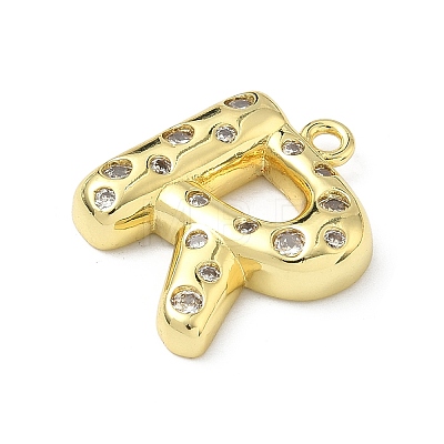 Brass Micro Pave Clear Cubic Zirconia Pendants KK-I476-02G-R-1