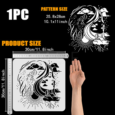 PET Hollow Out Drawing Painting Stencils DIY-WH0391-0855-1