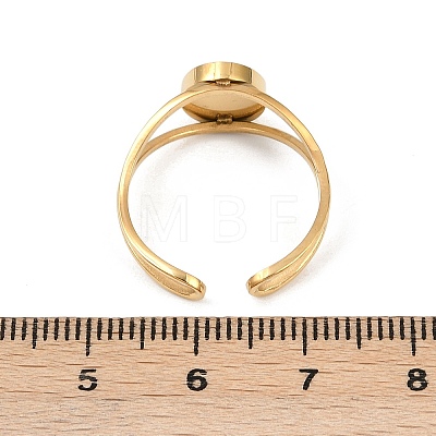 Real 18K Gold Plated 304 Stainless Steel Cuff Ring Components X-STAS-A191-12B-G-1