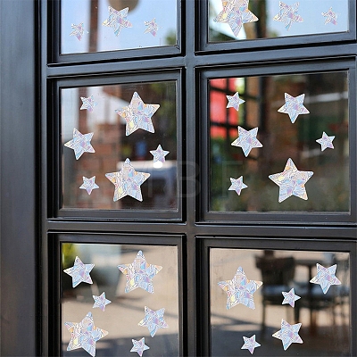 2Pcs Star Rainbow Prism Electrostatic Window Stickers PW-WG7CAAC-01-1