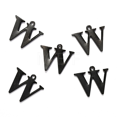 304 Stainless Steel Alphabet Charms STAS-H122-W-EB-1