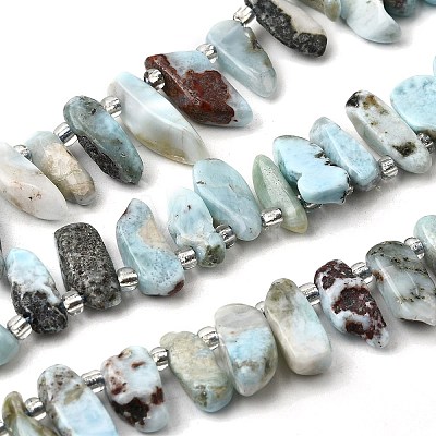 Natural Larimar Beads Strands G-Z091-A09-1
