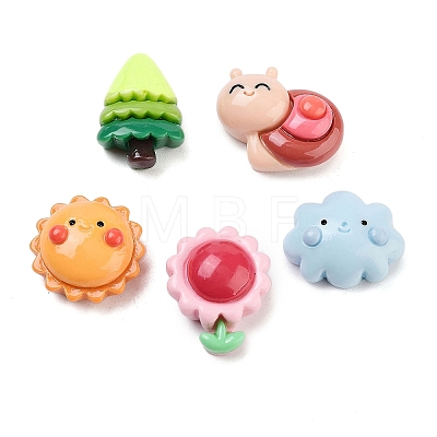 Opaque Resin Decoden Cabochons RESI-H165-12-1