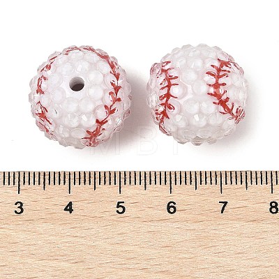 Sport Theme Opaque Acrylic Resin Beads MACR-U010-01A-1