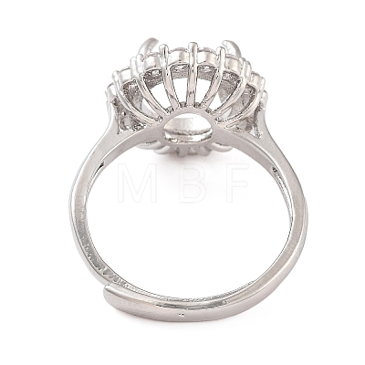 Rack Plating Round Brass Micro Pave Cubic Zirconia Adjustable Ring Components LS-KK-Q819-05P-1