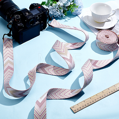 Vintage Jacquard Polyester Ribbon OCOR-WH0111-143-1