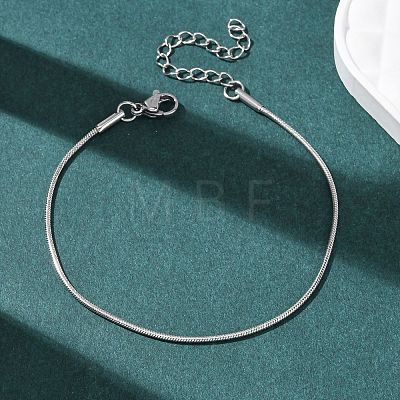 304 Stainless Steel Snake Chain Bracelets for Women BJEW-G775-02P-1