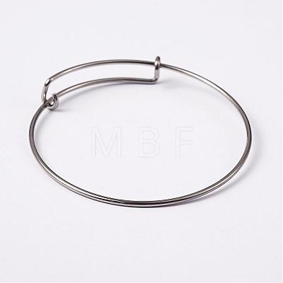Adjustable 304 Stainless Steel Expandable Bangle Making BJEW-L604-10-1