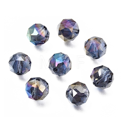 Electroplate Transparent Round Glass Beads GL-CBA6A73-HR03-1