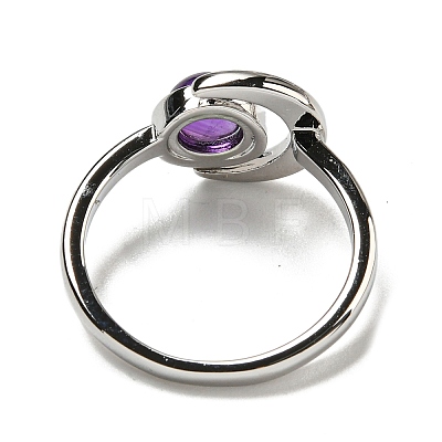 Natural Amethyst Adjustable Rings RJEW-K269-09P-09-1